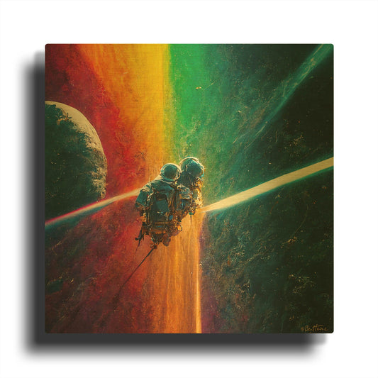 'Multi Rainbow' By Ben Heine Gold Metal Wall Art