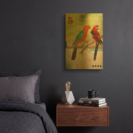 'Birds' By Elo Marc Gold Metal Wall Art