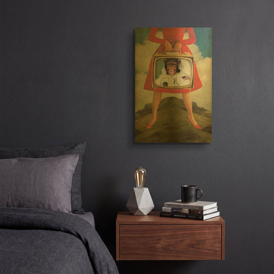 'Monkey See Monkey Do' By Elo Marc Gold Metal Wall Art
