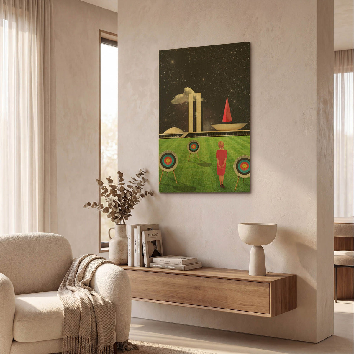 'Planalto Central' By Elo Marc Gold Metal Wall Art