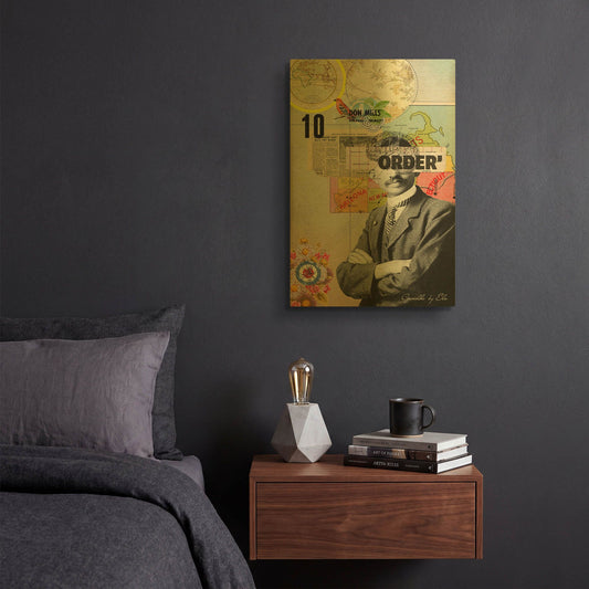 'Gandhi' By Elo Marc Gold Metal Wall Art
