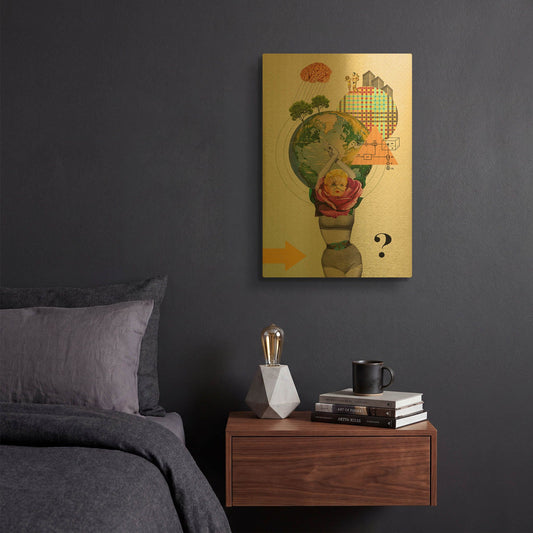 'Mother Nature' By Elo Marc Gold Metal Wall Art