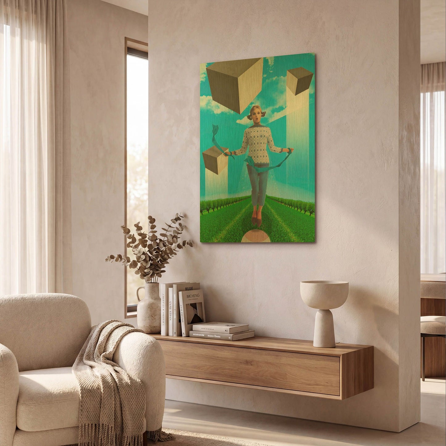 'Ribbons' By Elo Marc Gold Metal Wall Art