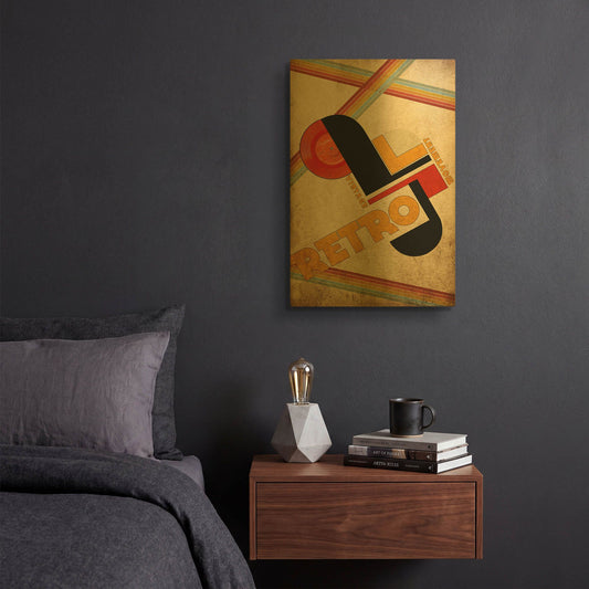 'Vintage Retro Movement' By Elo Marc Gold Metal Wall Art