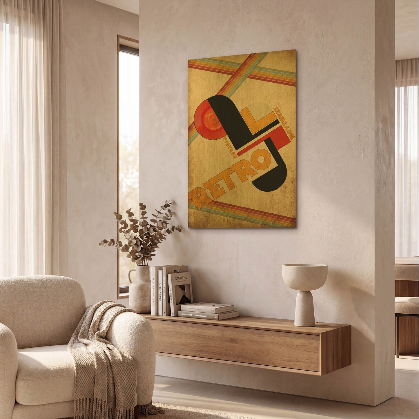 'Vintage Retro Movement' By Elo Marc Gold Metal Wall Art