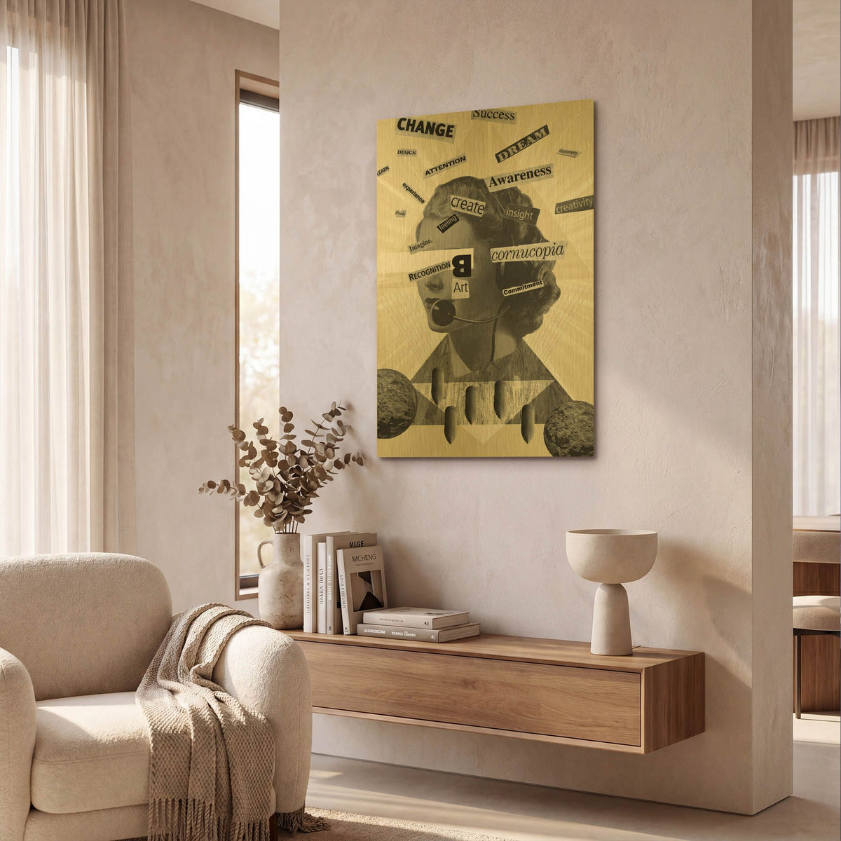 'Words Of Mass Destruction' By Elo Marc Gold Metal Wall Art