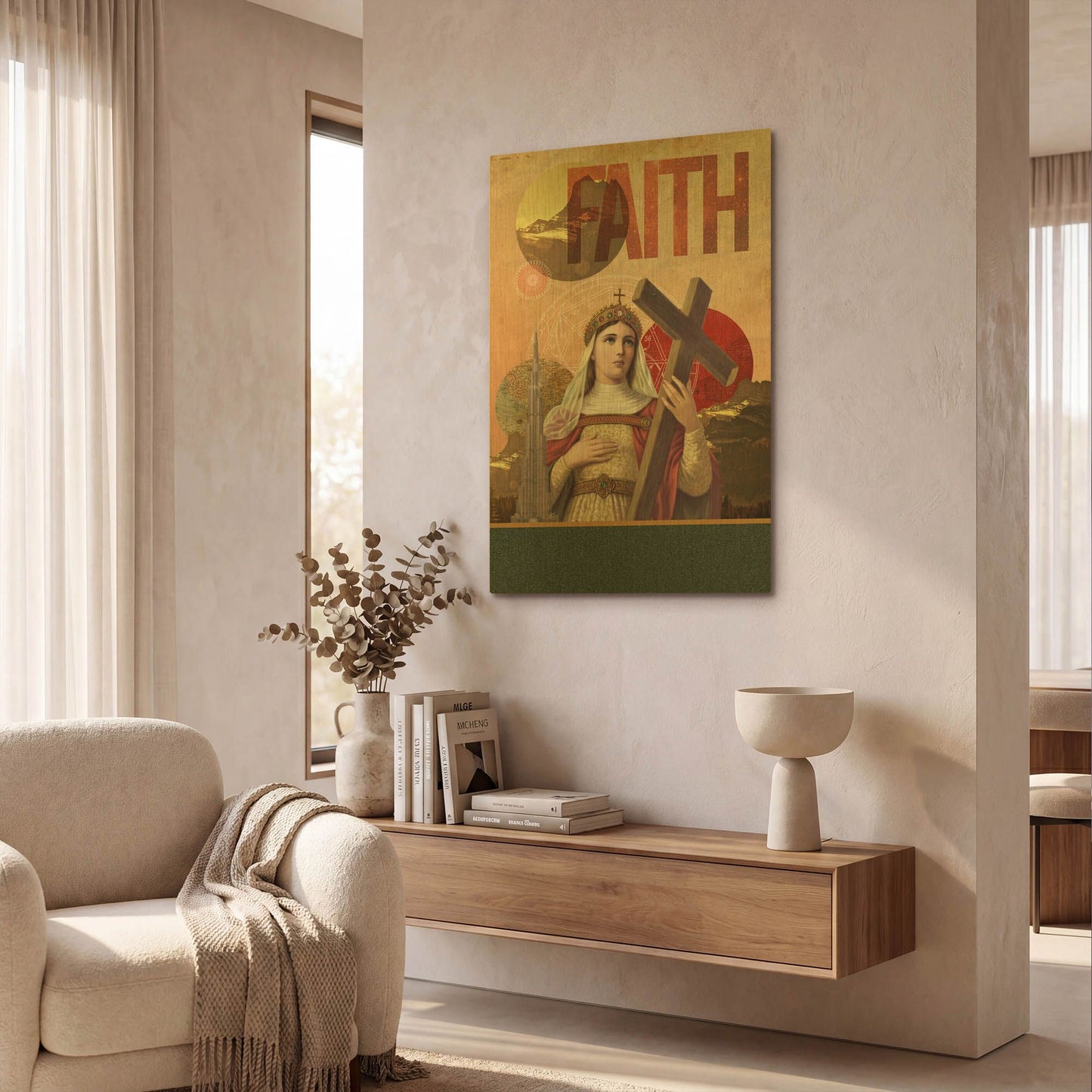 'Rise Of Mary' By Elo Marc Gold Metal Wall Art