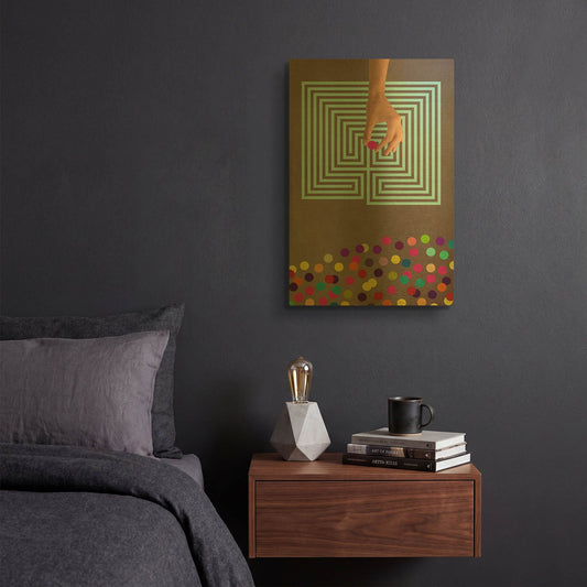 'Labyrinth' By Elo Marc Gold Metal Wall Art