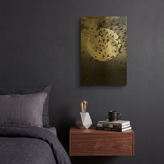 'Beyond The Horizon' By Elo Marc Gold Metal Wall Art