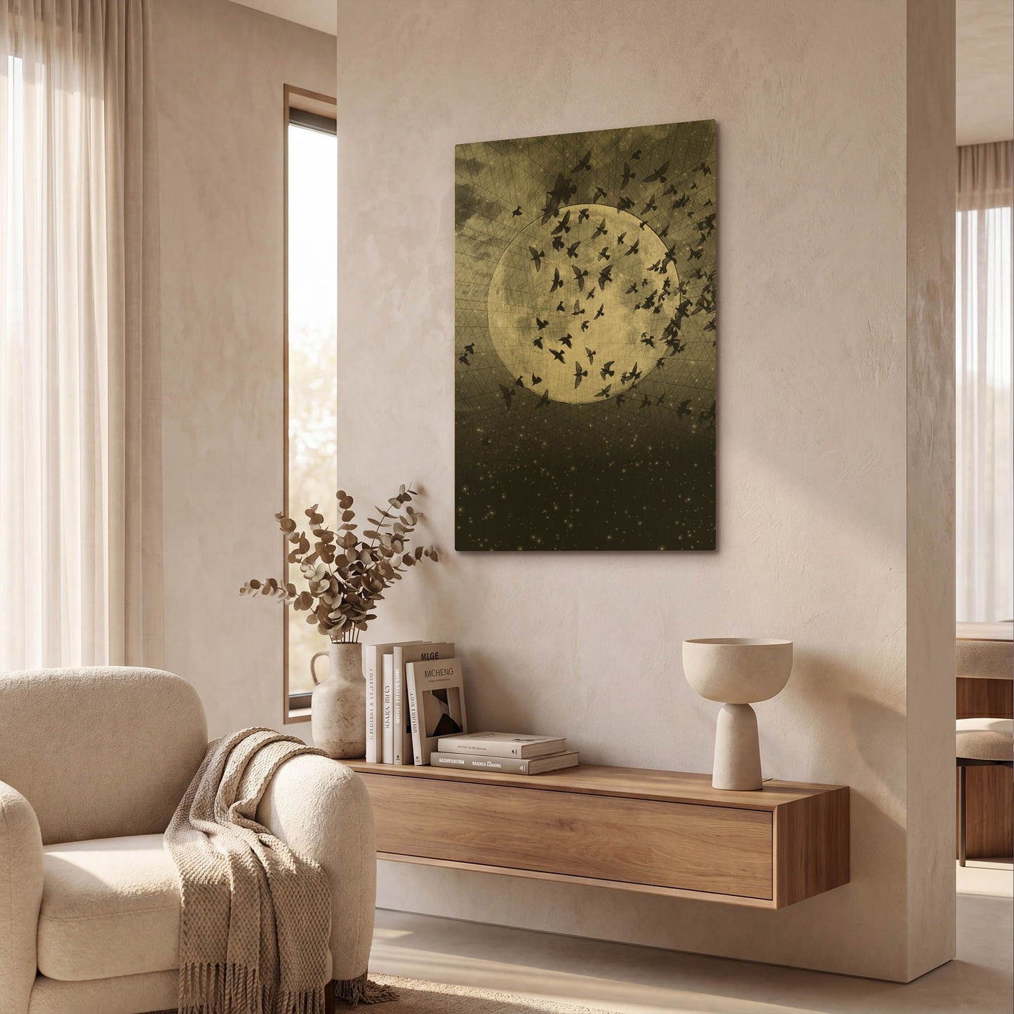 'Beyond The Horizon' By Elo Marc Gold Metal Wall Art