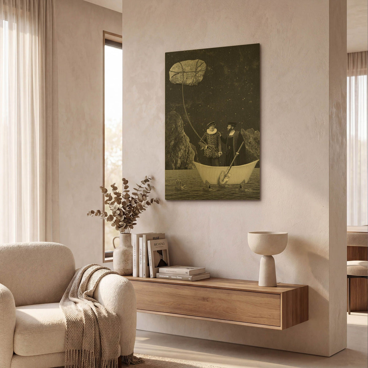 'Drifting Away' By Elo Marc Gold Metal Wall Art