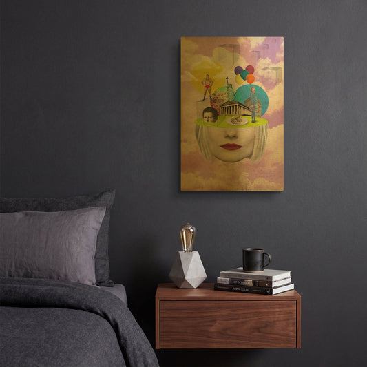 'Uncertainty' By Elo Marc Gold Metal Wall Art