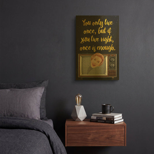 'You Only Live Once' By Elo Marc Gold Metal Wall Art