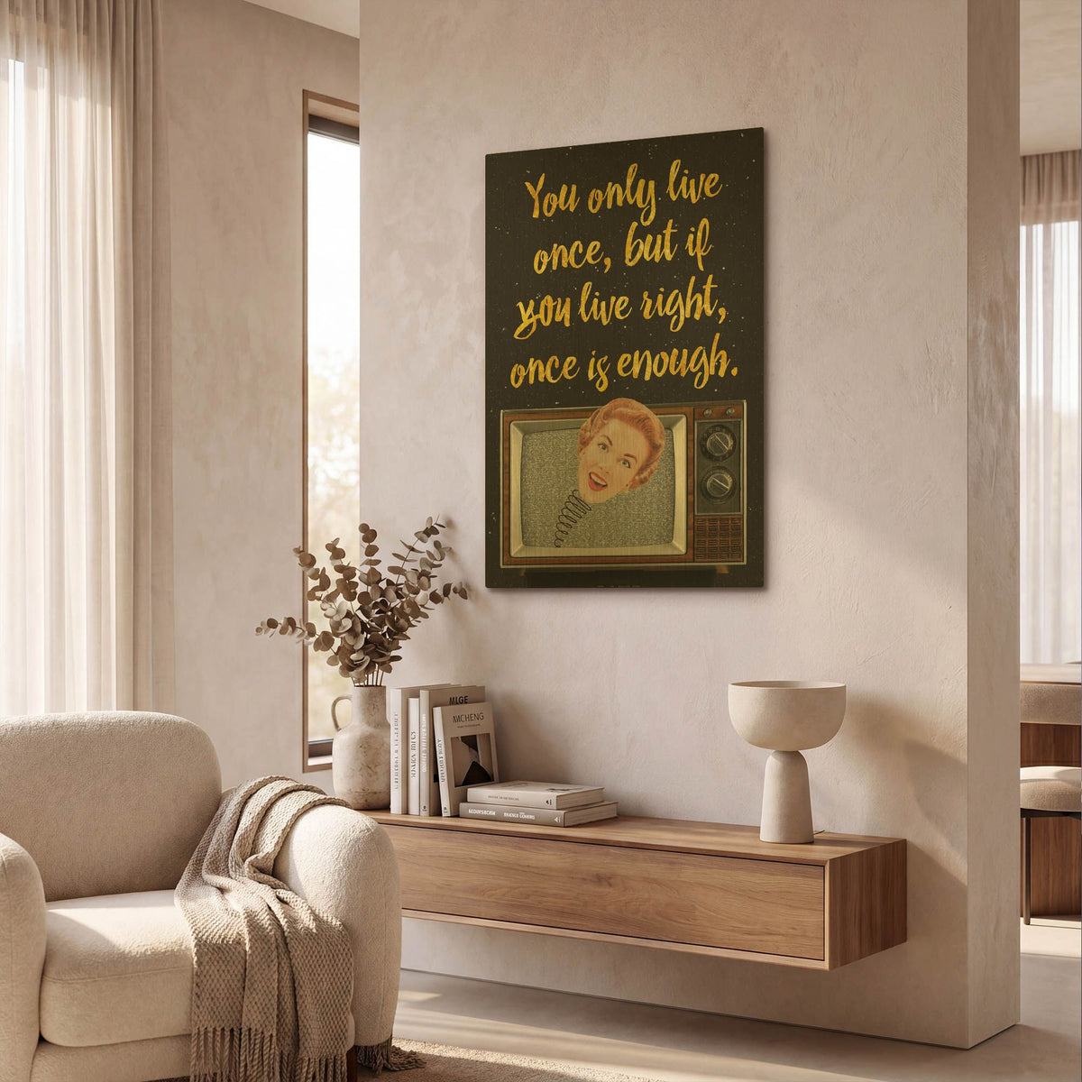 'You Only Live Once' By Elo Marc Gold Metal Wall Art