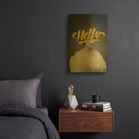 'Hello' By Elo Marc Gold Metal Wall Art