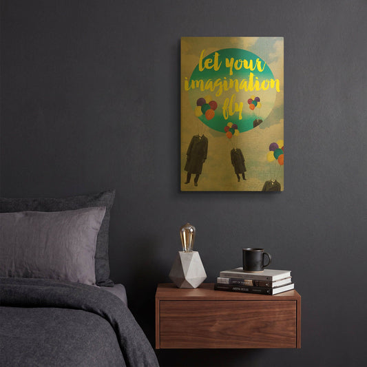 'Let Your Imagination' By Elo Marc Gold Metal Wall Art