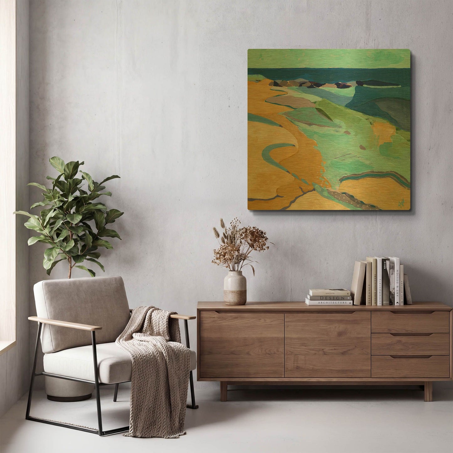 'Seaside' By Ann Thompson Nemcosky Gold Metal Wall Art