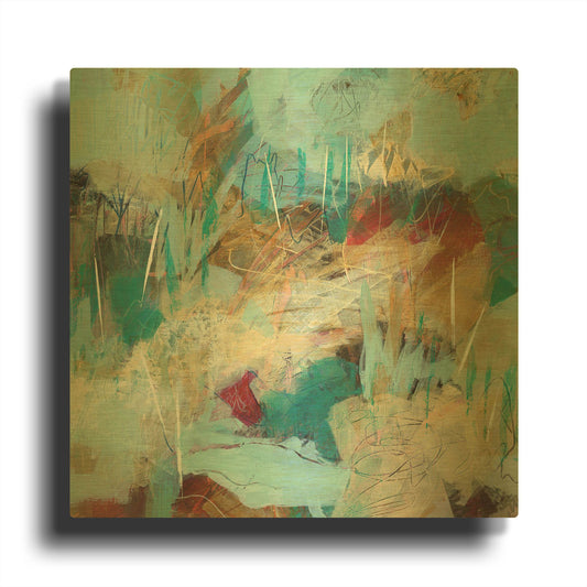 'Field Notes No 9' By Ann Thompson Nemcosky Gold Metal Wall Art