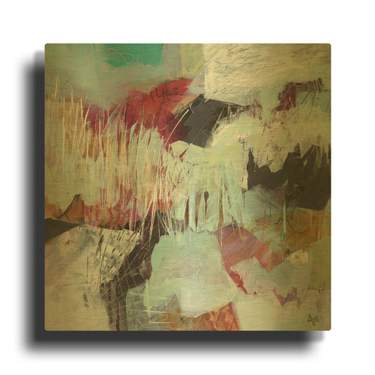 'Field Notes No 10' By Ann Thompson Nemcosky Gold Metal Wall Art