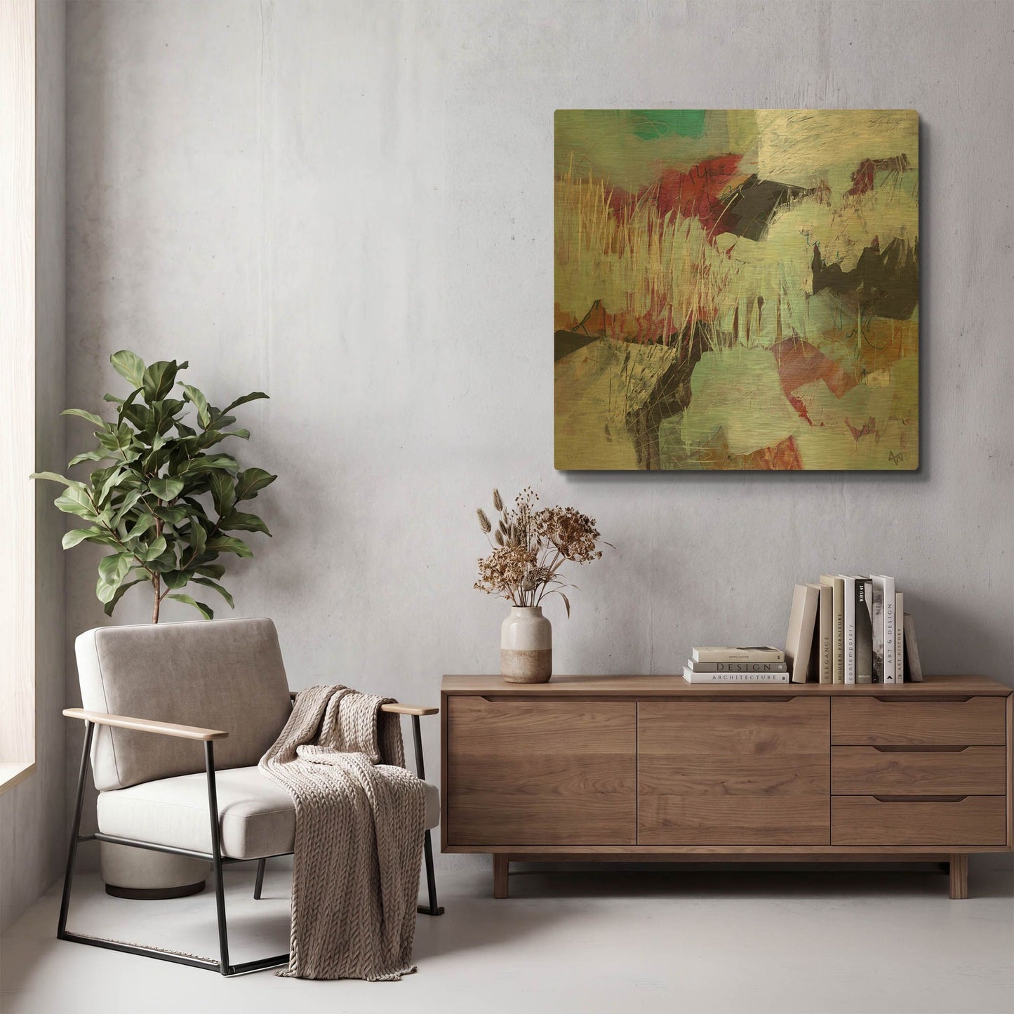 'Field Notes No 10' By Ann Thompson Nemcosky Gold Metal Wall Art
