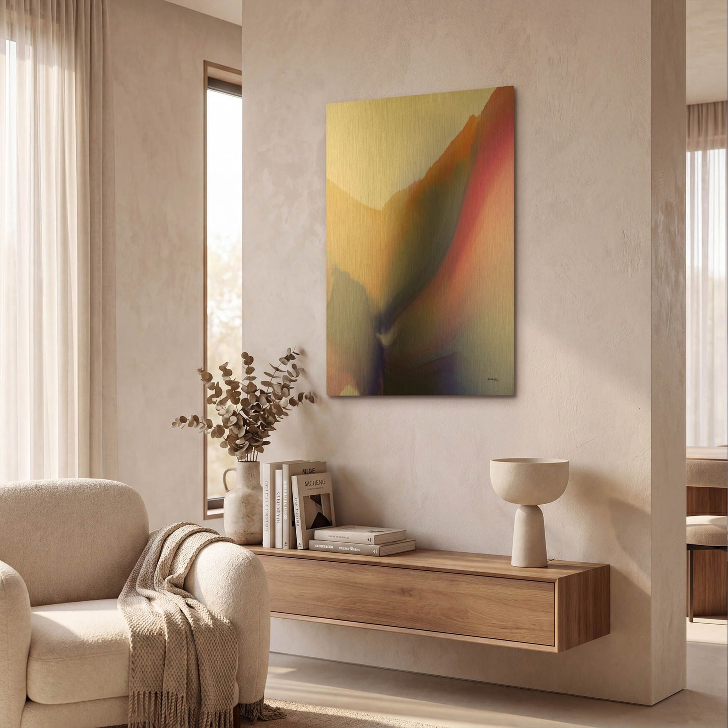 'Being 02A' By Bassmi Ibrahim Gold Metal Wall Art