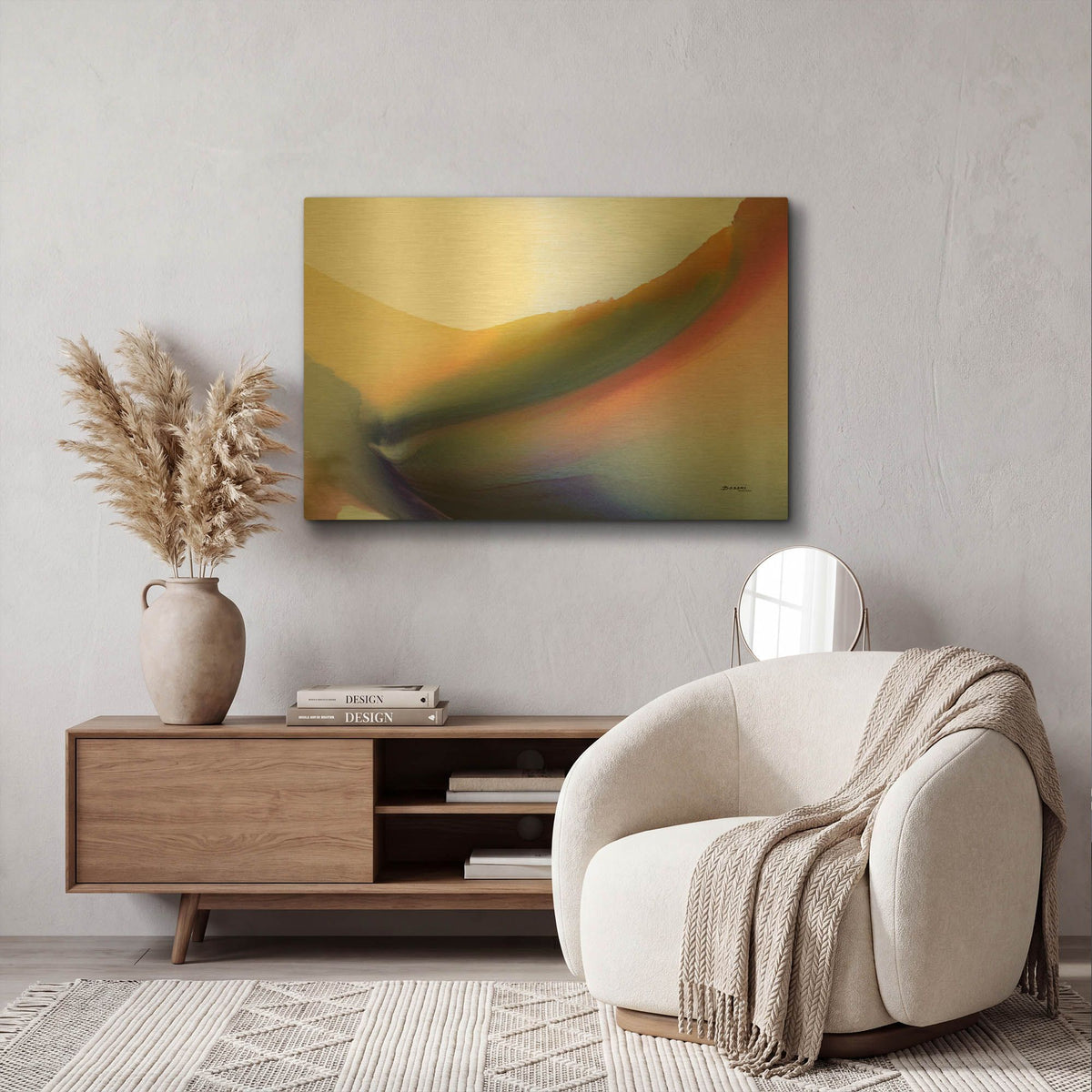 'Being 02B' By Bassmi Ibrahim Gold Metal Wall Art