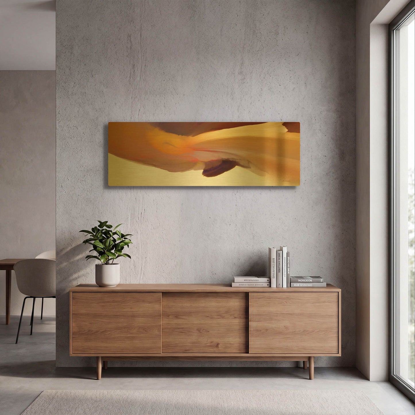 'Embrace 1' By Bassmi Ibrahim Gold Metal Wall Art