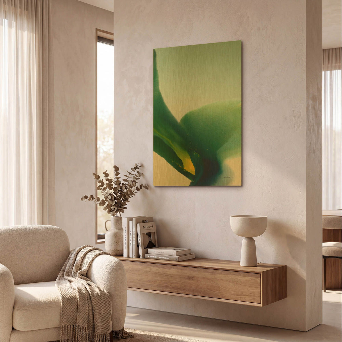'Flora 9' By Bassmi Ibrahim Gold Metal Wall Art