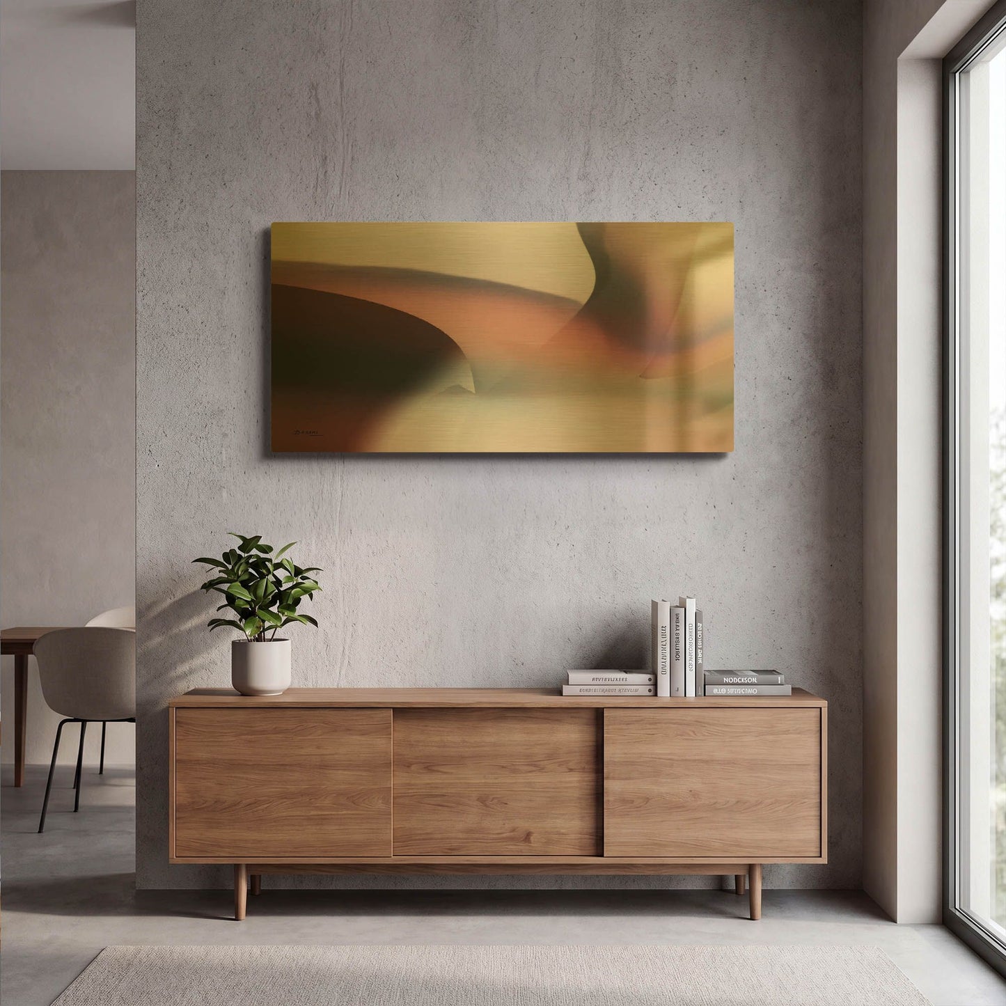'Movement 1' By Bassmi Ibrahim Gold Metal Wall Art