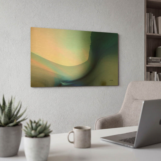 'Ocean Vibes 1' By Bassmi Ibrahim Gold Metal Wall Art