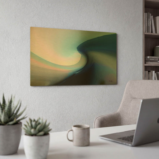 'Ocean Vibes 2' By Bassmi Ibrahim Gold Metal Wall Art