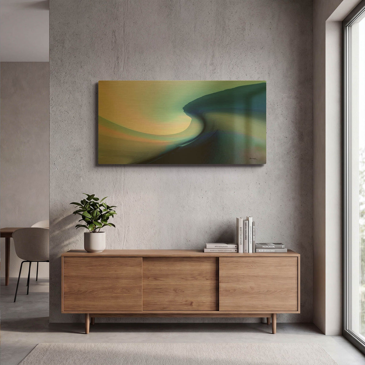 'Ocean Vibes 2' By Bassmi Ibrahim Gold Metal Wall Art