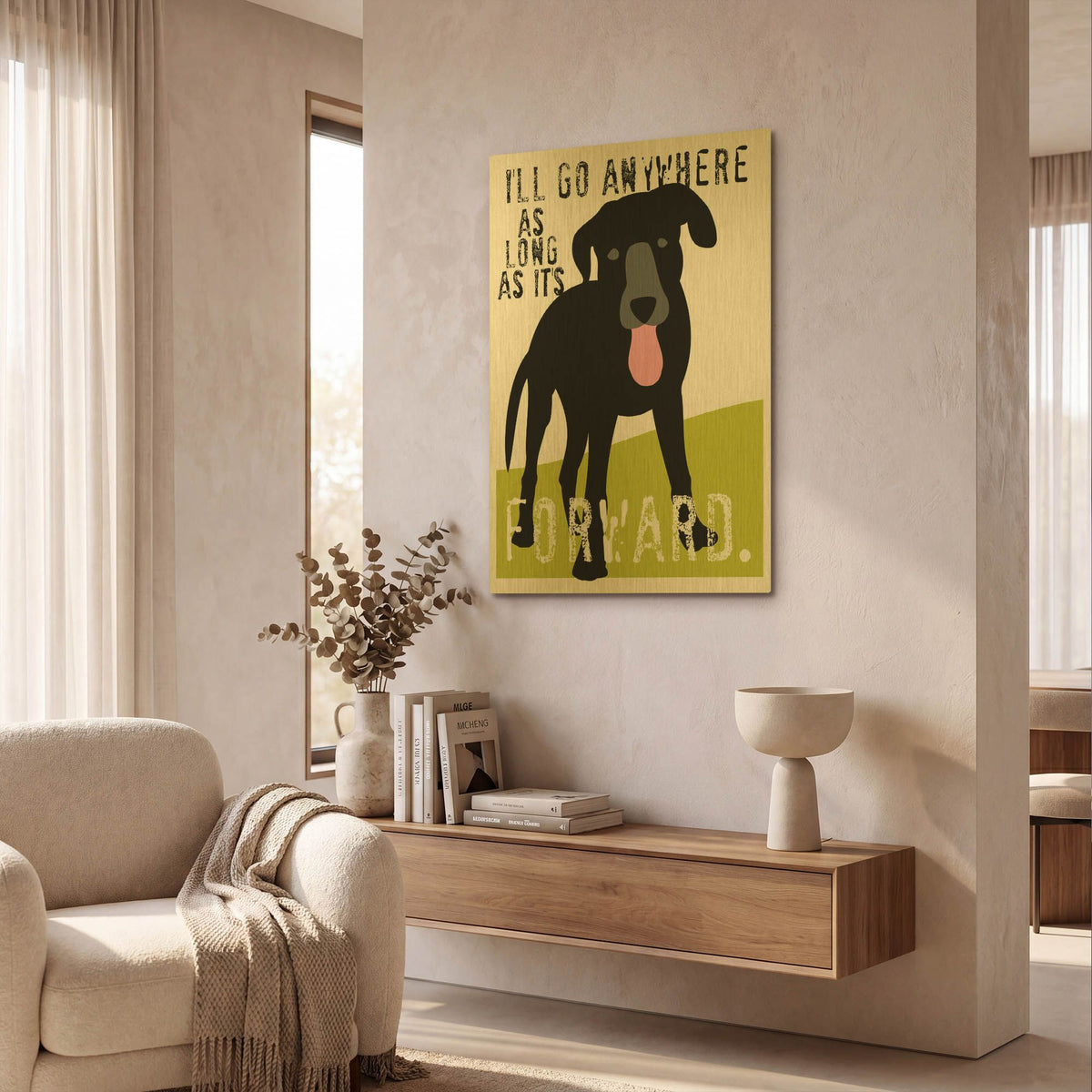 'Ill Go Anywhere' By Ginger Oliphant Gold Metal Wall Art