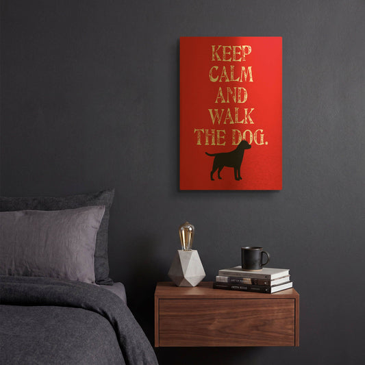'Keep Calm Labrador' By Ginger Oliphant Gold Metal Wall Art