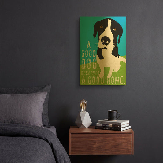 'A Good Dog' By Ginger Oliphant Gold Metal Wall Art