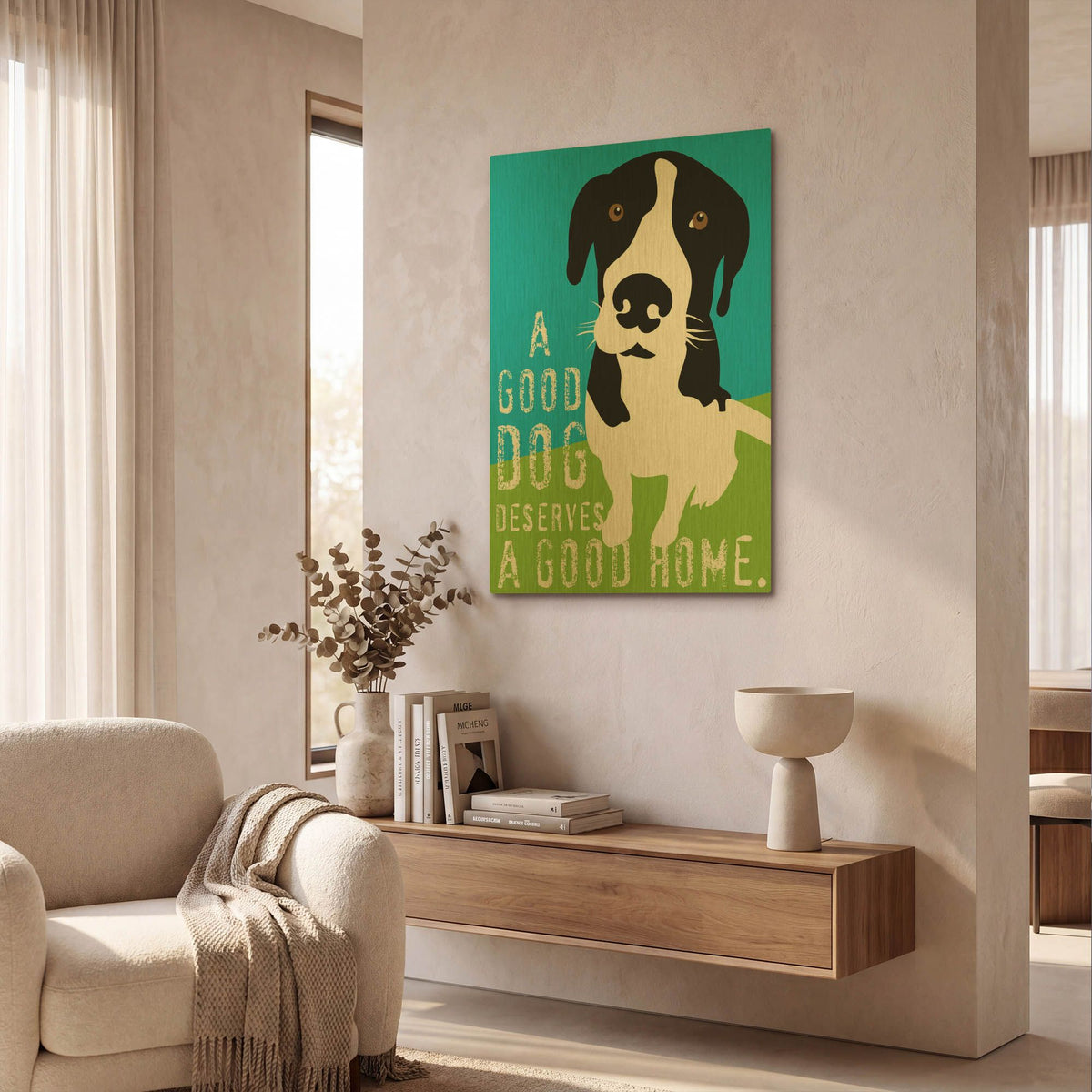 'A Good Dog' By Ginger Oliphant Gold Metal Wall Art