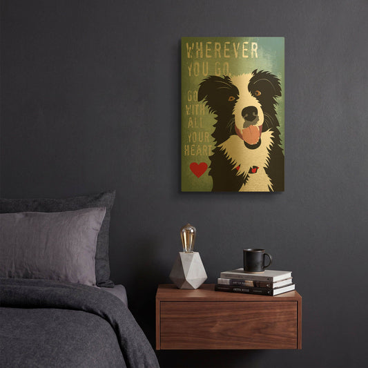 'Go With All Your Heart' By Ginger Oliphant Gold Metal Wall Art