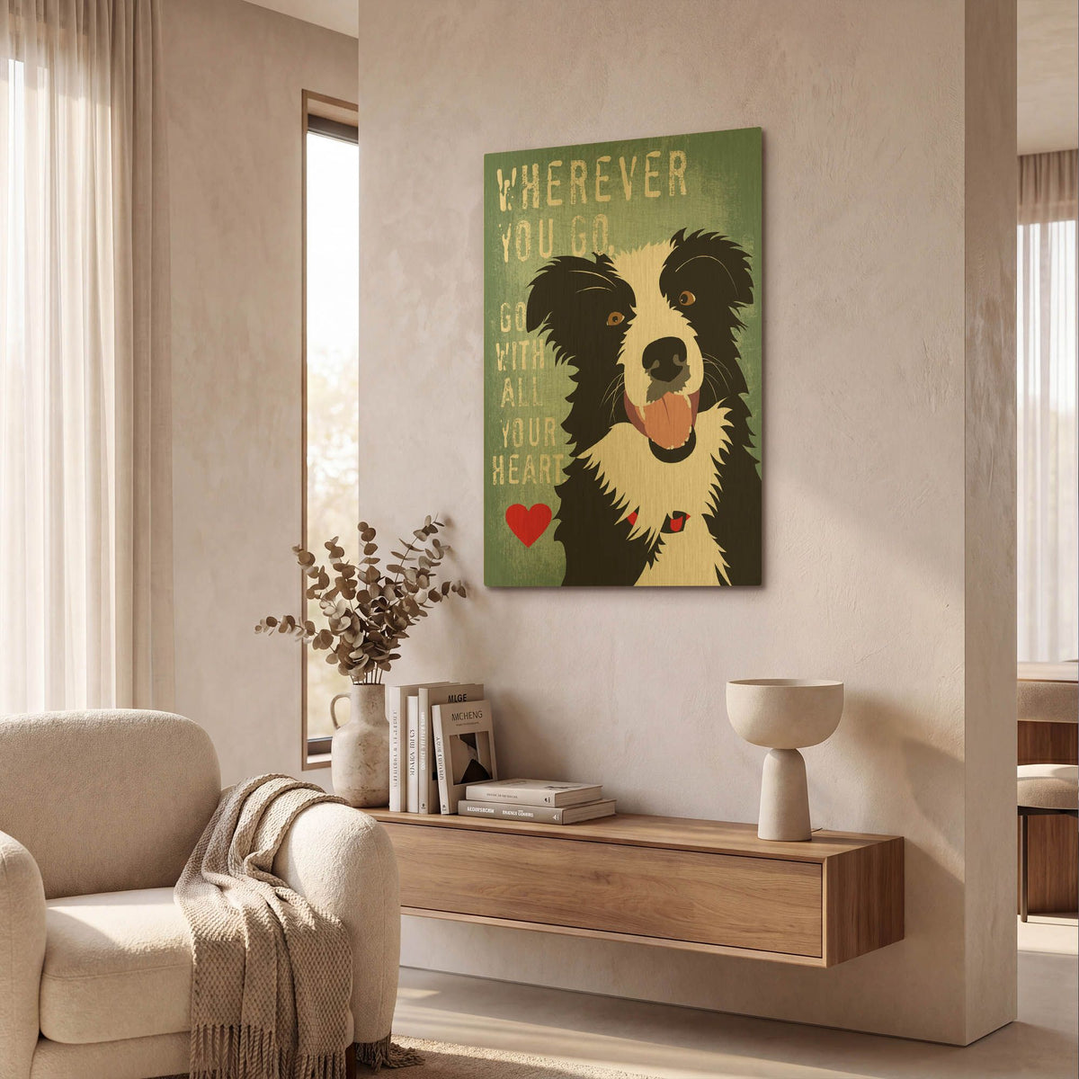 'Go With All Your Heart' By Ginger Oliphant Gold Metal Wall Art