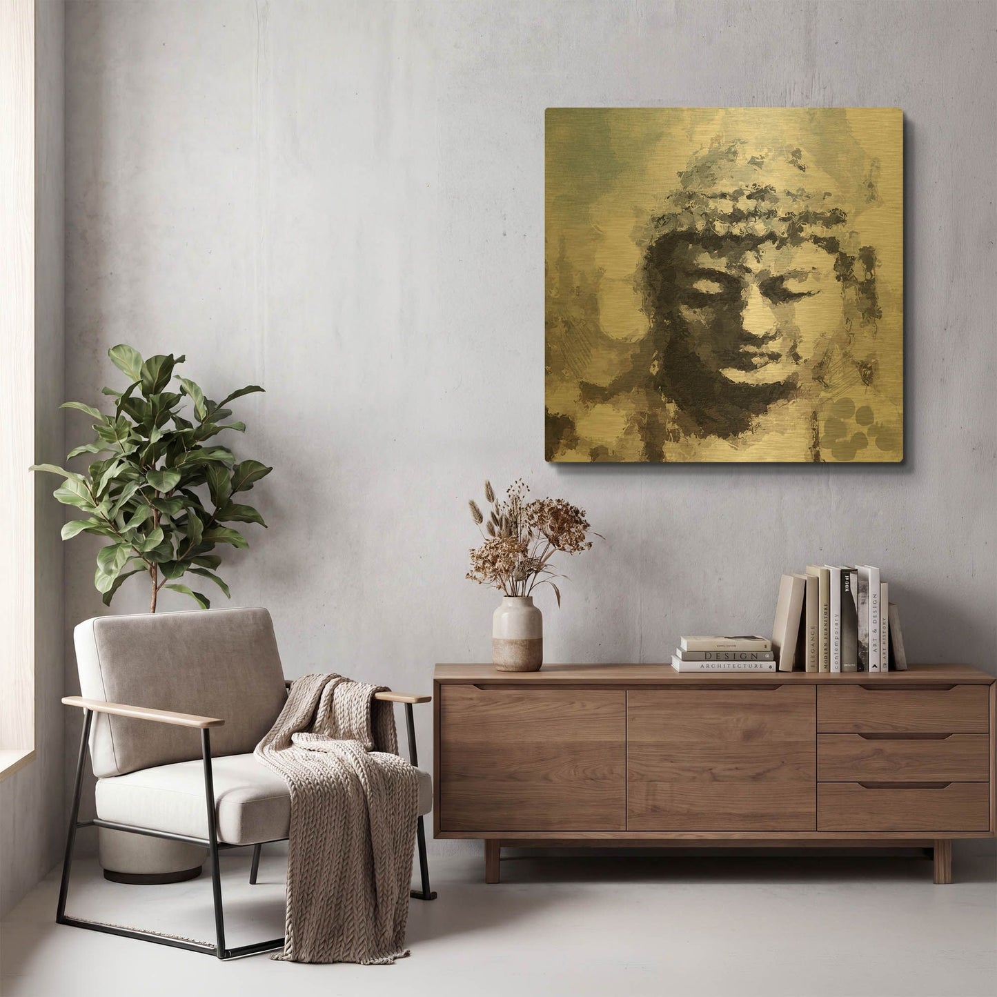 'LW3002' By Linda Woods Gold Metal Wall Art