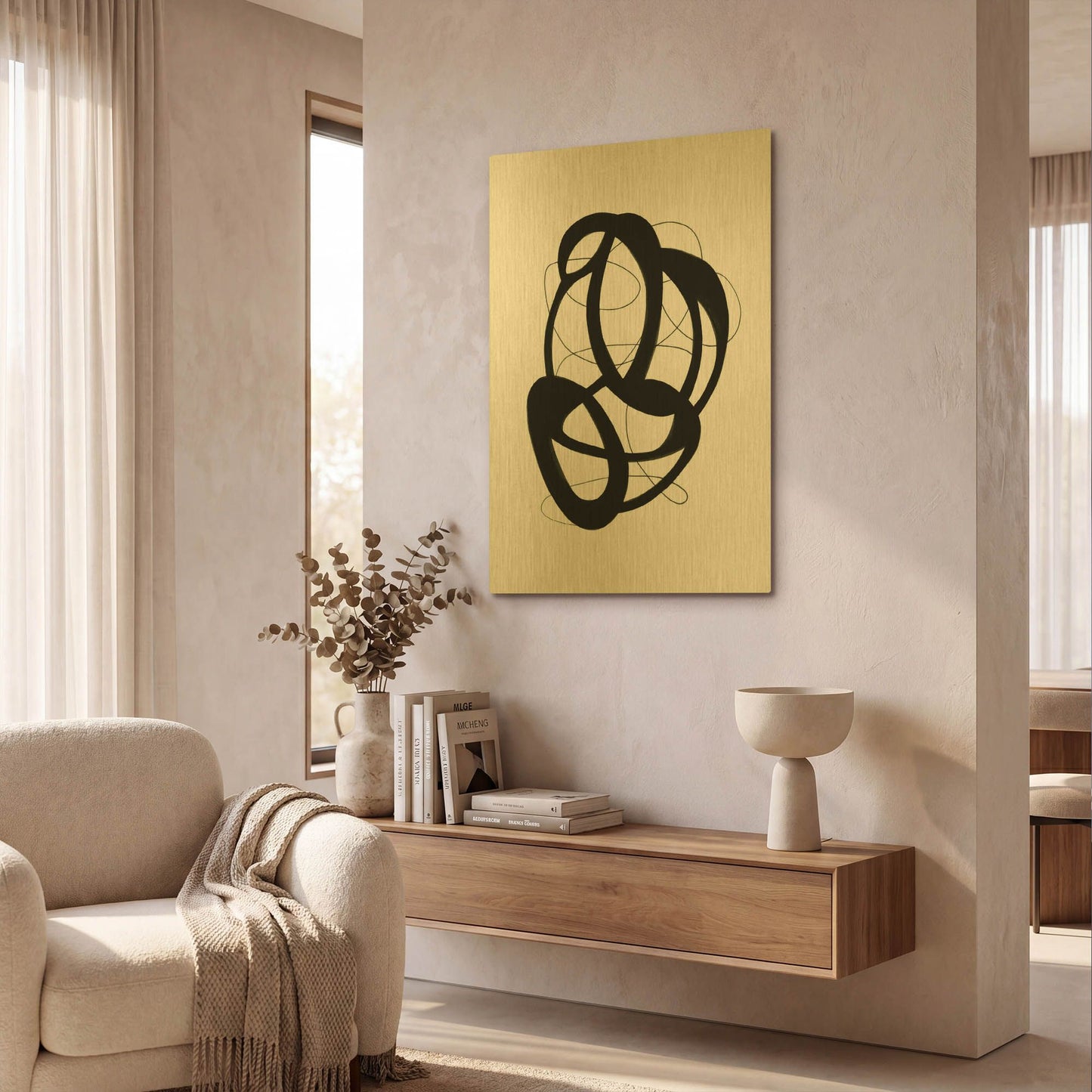 'Continuum' By Ilana Greenberg Gold Metal Wall Art