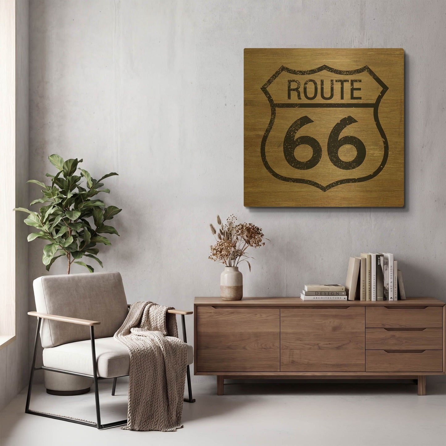 'LW3598' By Linda Woods Gold Metal Wall Art