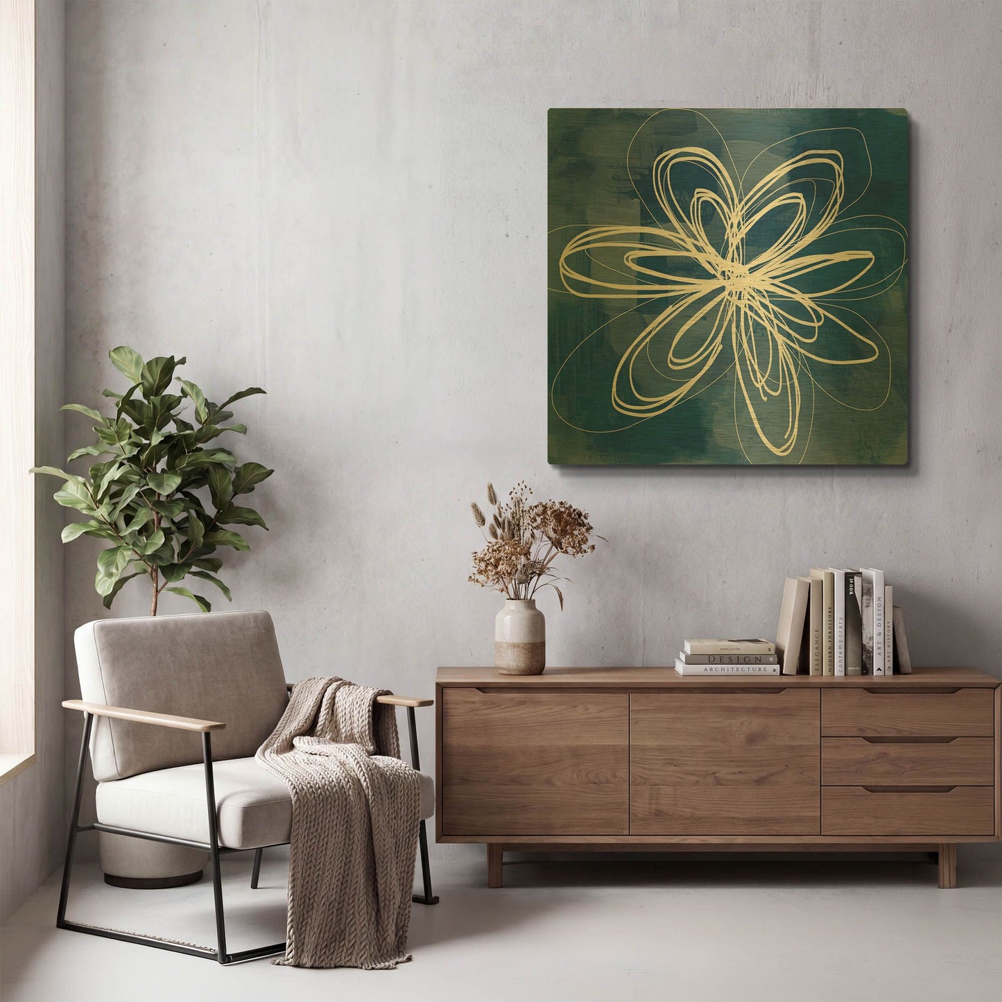 'LW3695' By Linda Woods Gold Metal Wall Art