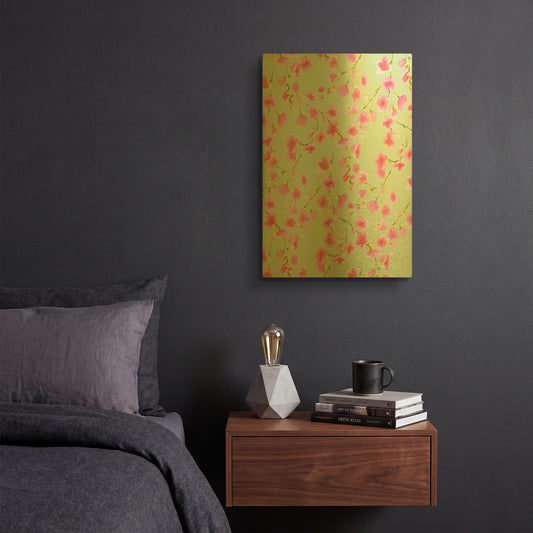 'Cherry Blossom Green' By Jacqueline Maldonado Gold Metal Wall Art