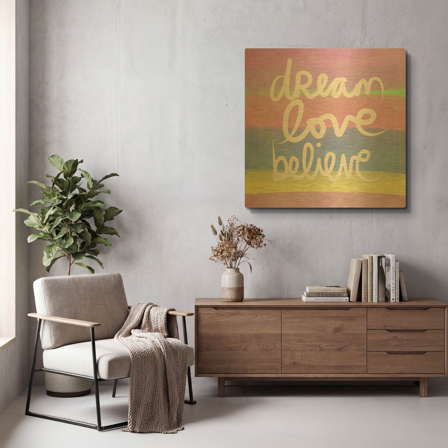 'LW3713' By Linda Woods Gold Metal Wall Art
