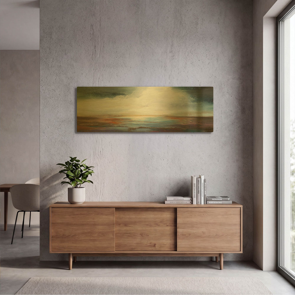 'Calm Waters' By Karen Hale Gold Metal Wall Art
