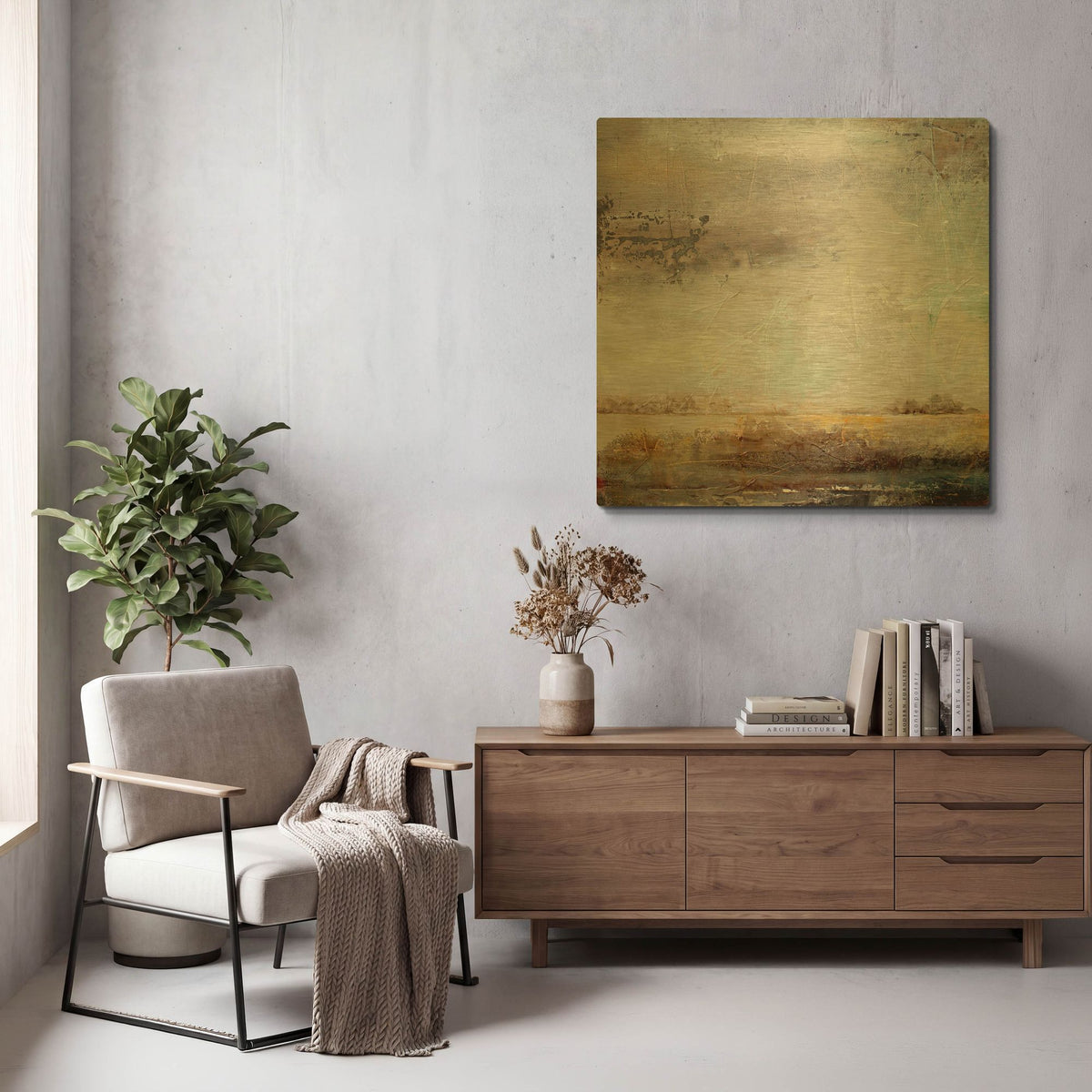 'Contemporary Experience' By Karen Hale Gold Metal Wall Art