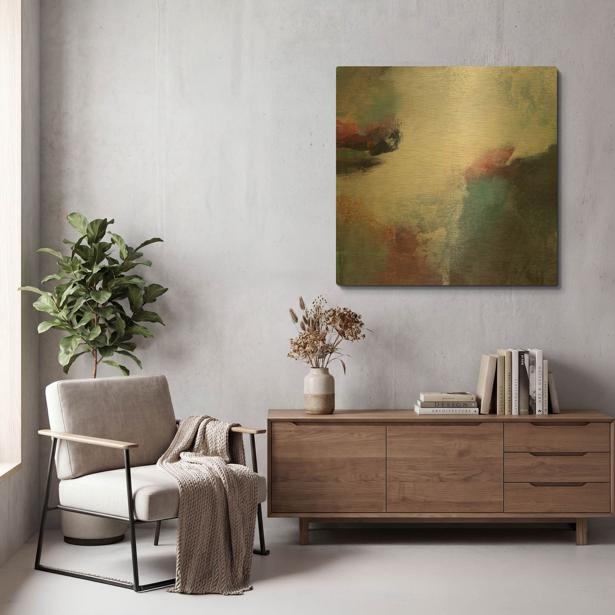 'Detour' By Karen Hale Gold Metal Wall Art