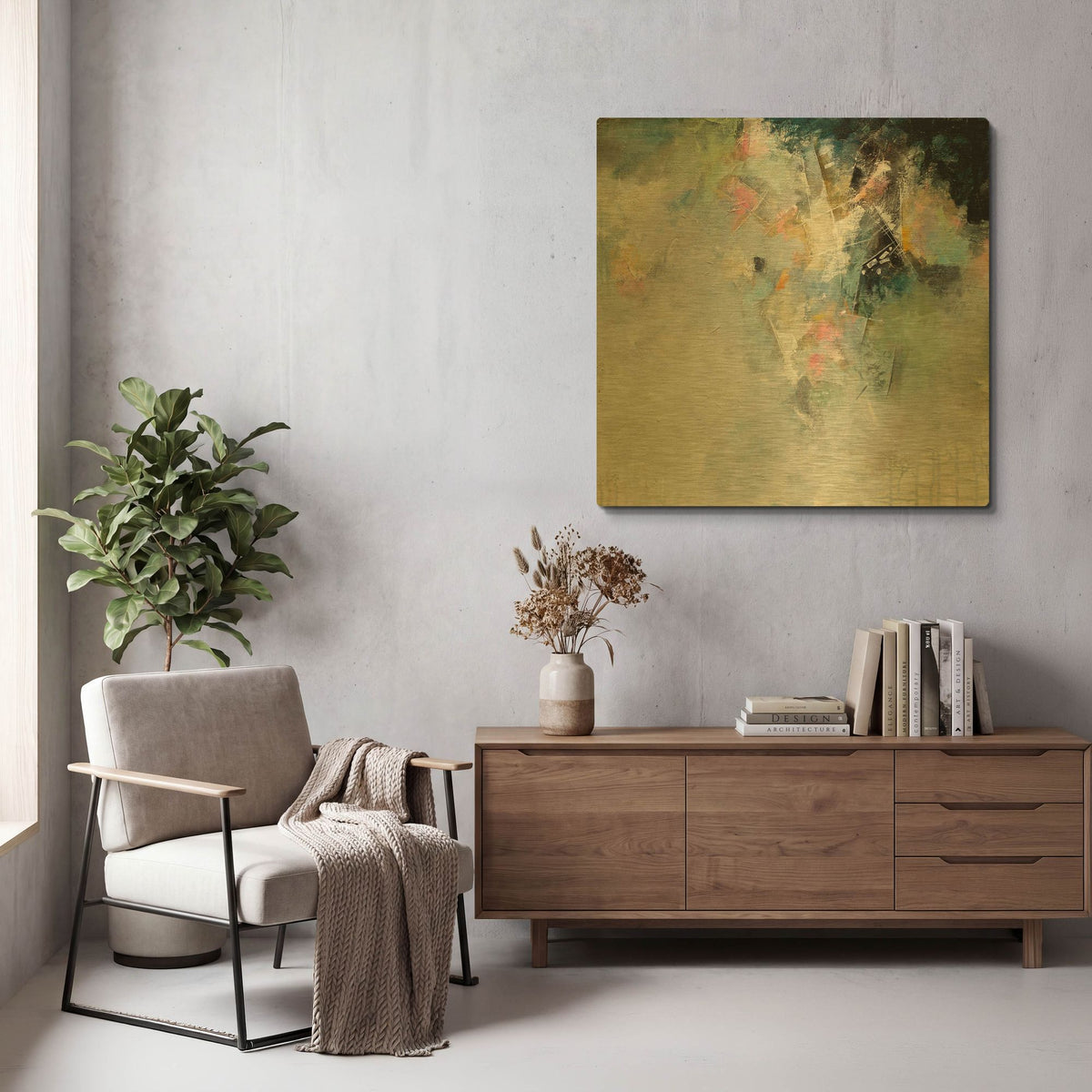 'Enveloped' By Karen Hale Gold Metal Wall Art