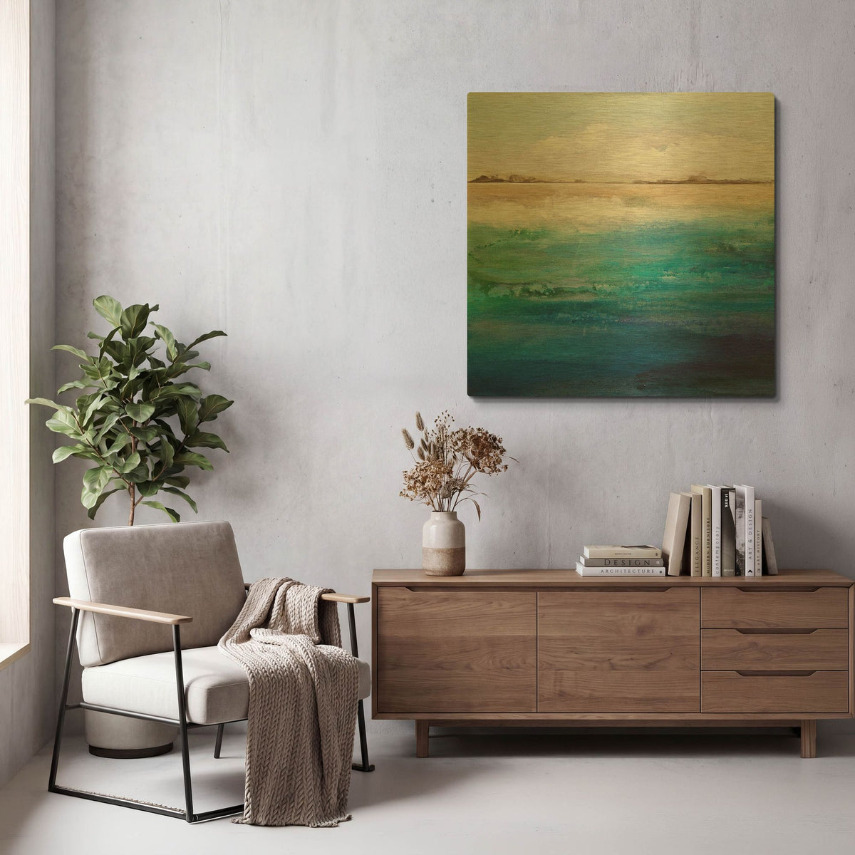 'Shoreline' By Karen Hale Gold Metal Wall Art