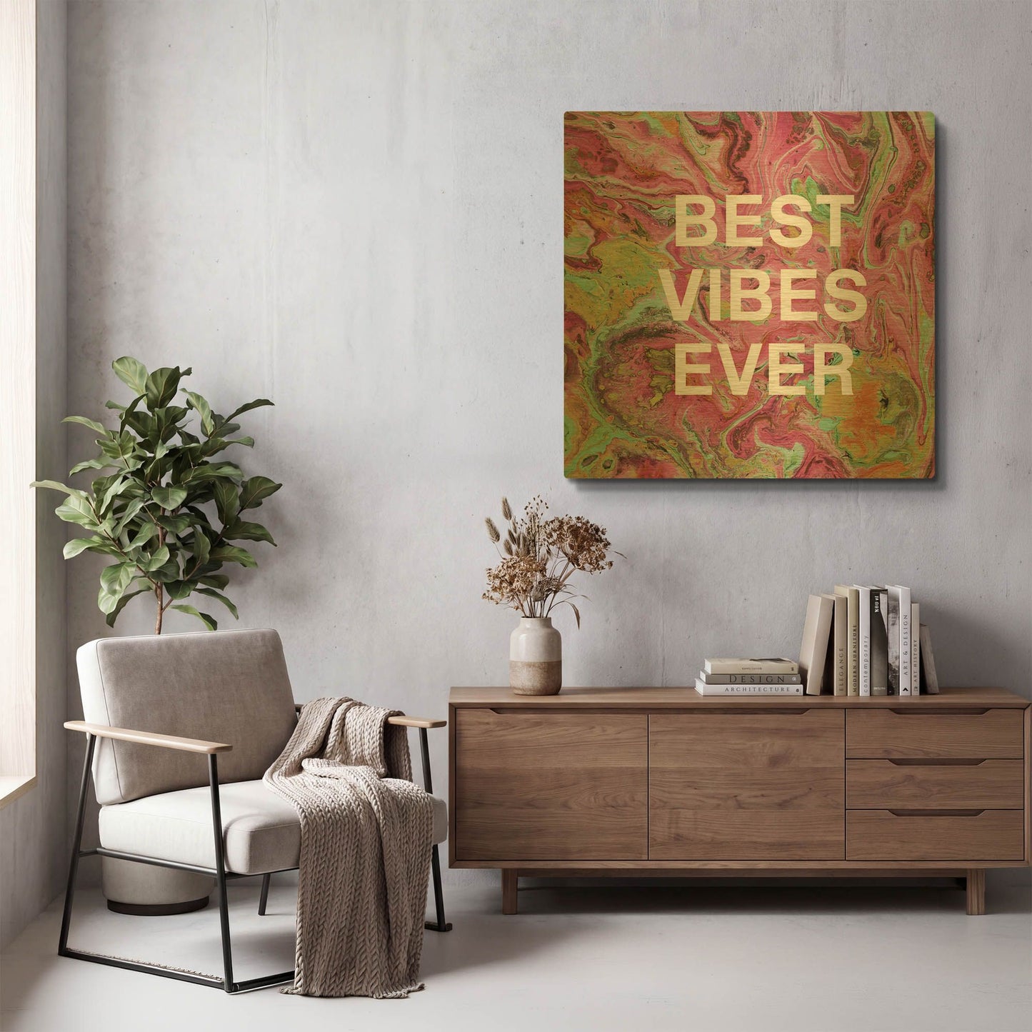'LW3824' By Linda Woods Gold Metal Wall Art
